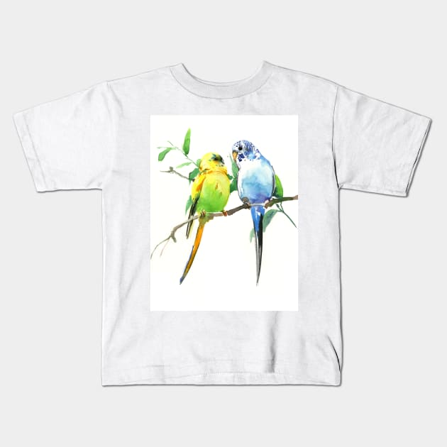 Love Budgies Kids T-Shirt by surenart